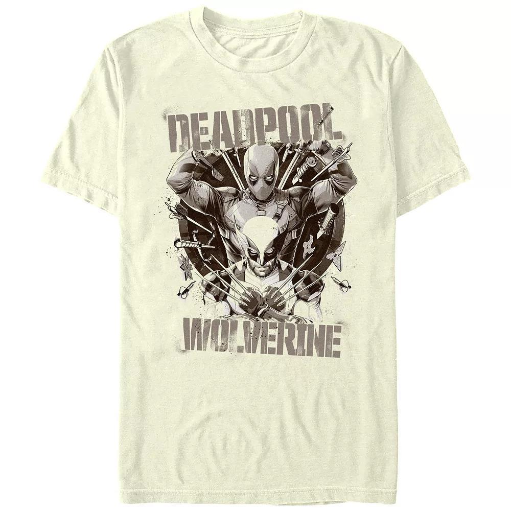 Men's Marvel Deadpool And Wolverine Target Buddies Graphic Tee, Size: Medium, Natural Product Image