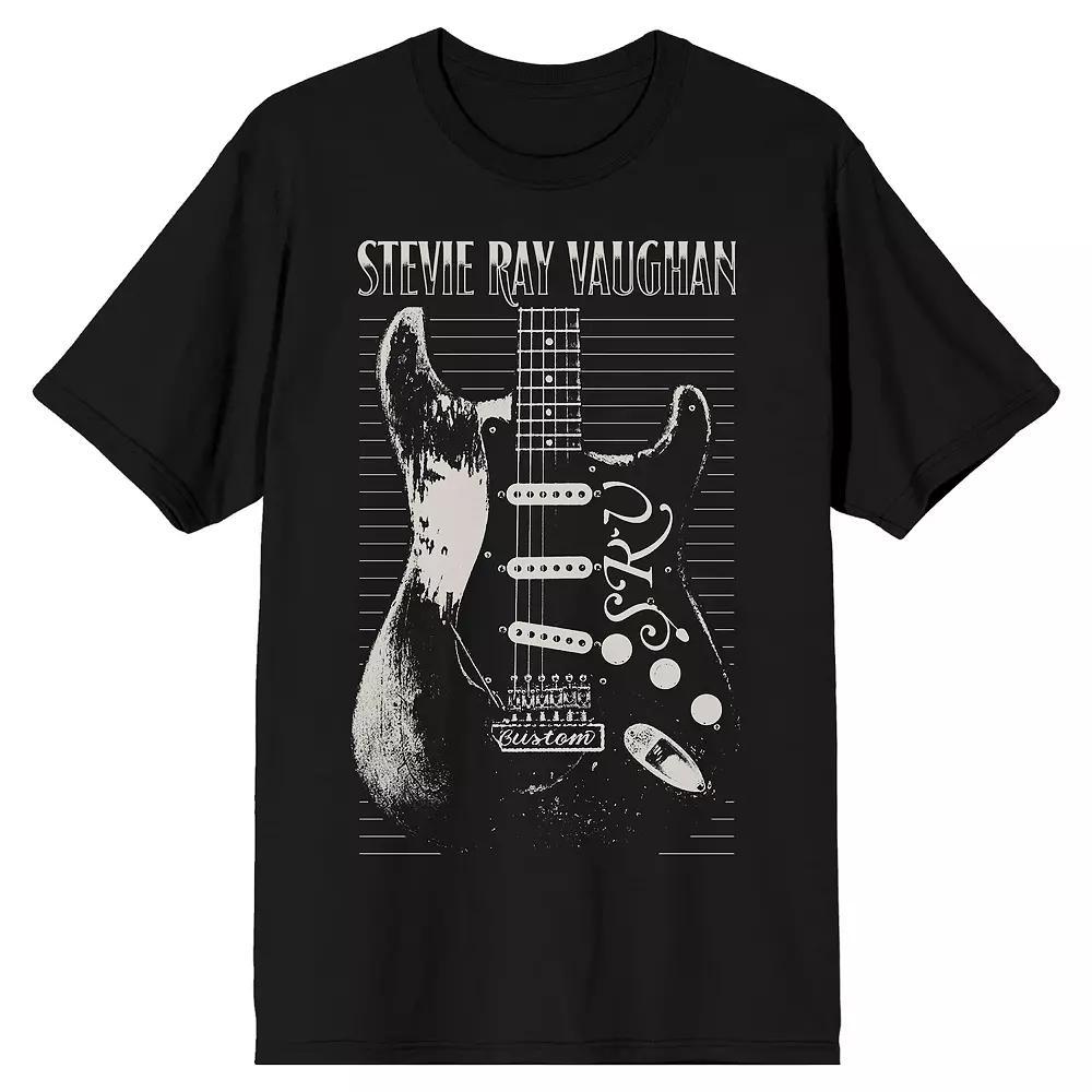 Men's Stevie Ray Vaughan Engraved Guitar Tee, Size: XL, Black Product Image