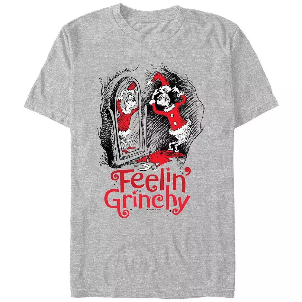 Big & Tall Dr. Seuss Feeling Grinchy Graphic Tee, Men's, Size: Small, Athletic Grey Product Image