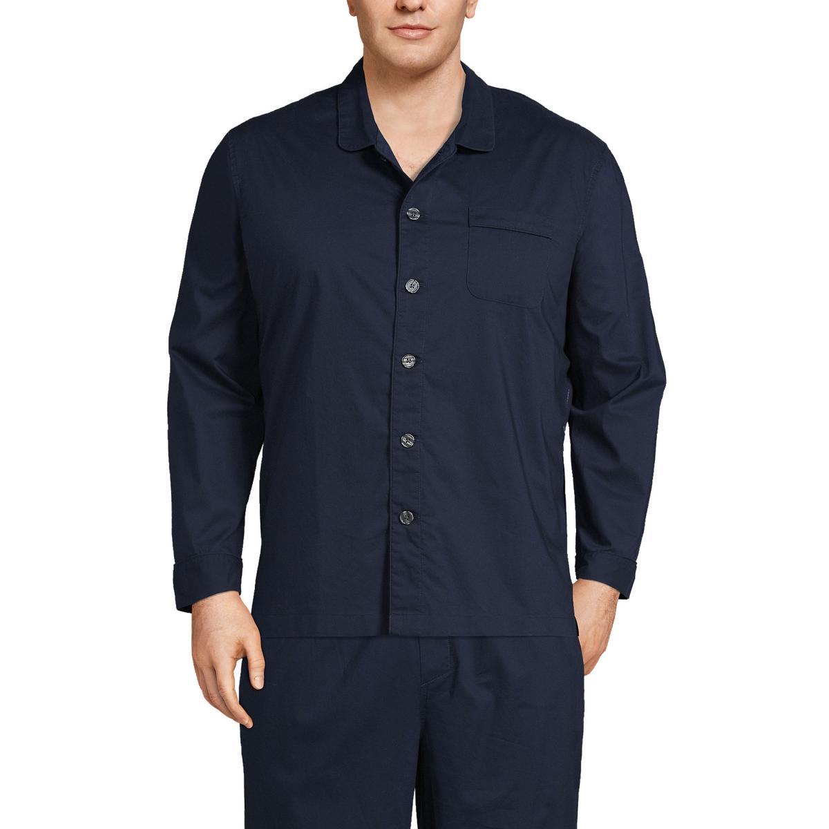Big & Tall Lands End Broadcloth Pajama Sleep Shirt, Mens Product Image