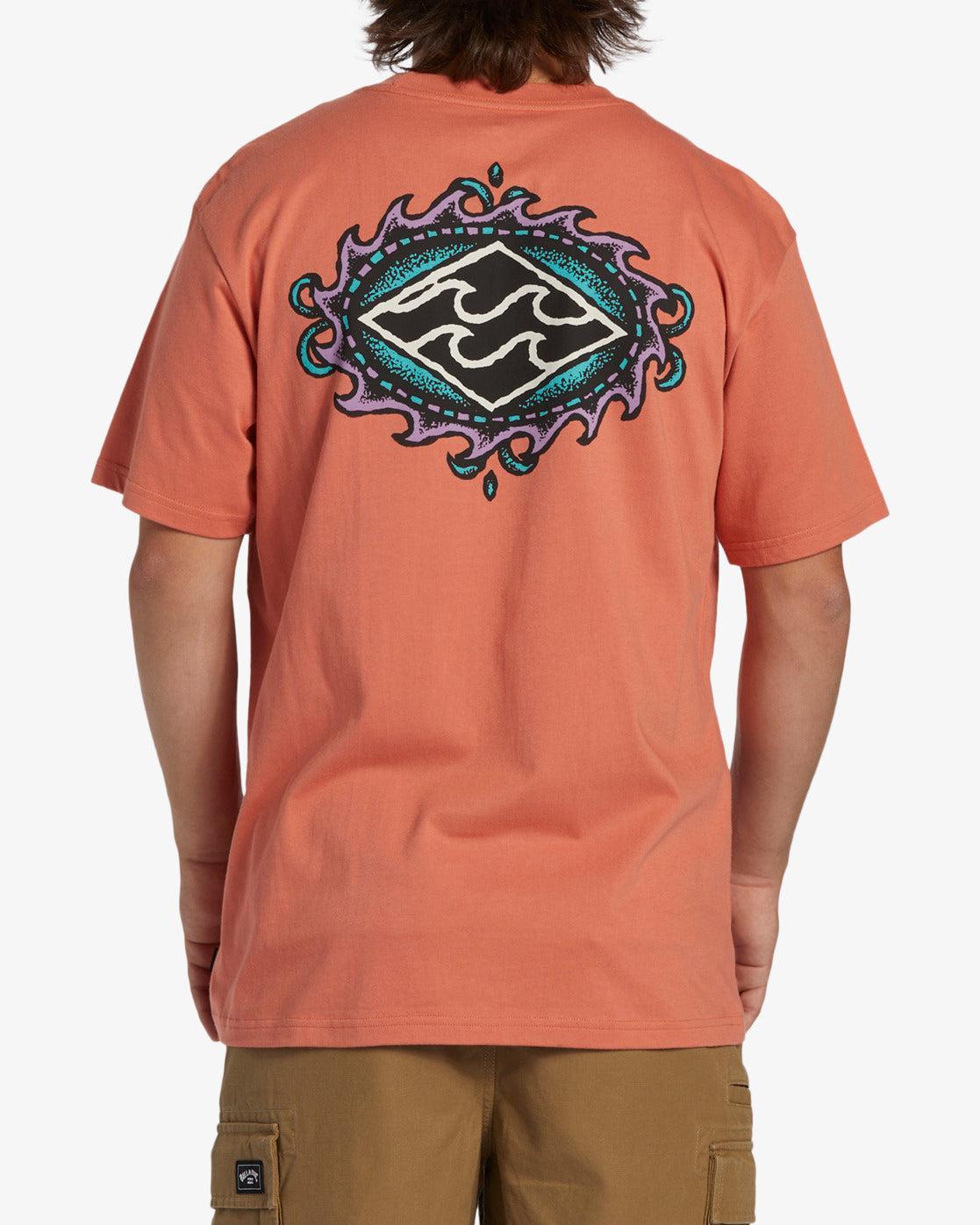 Crayon Wave T-Shirt - Coral Male Product Image