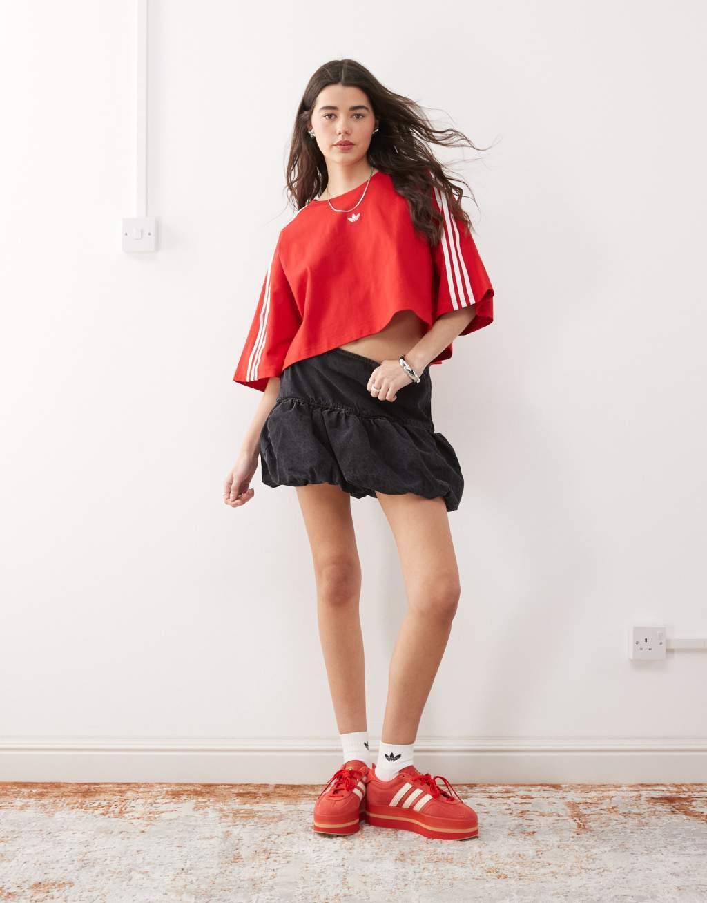 adidas Originals Adilenium Season 3 boxy fit T-shirt in red Product Image