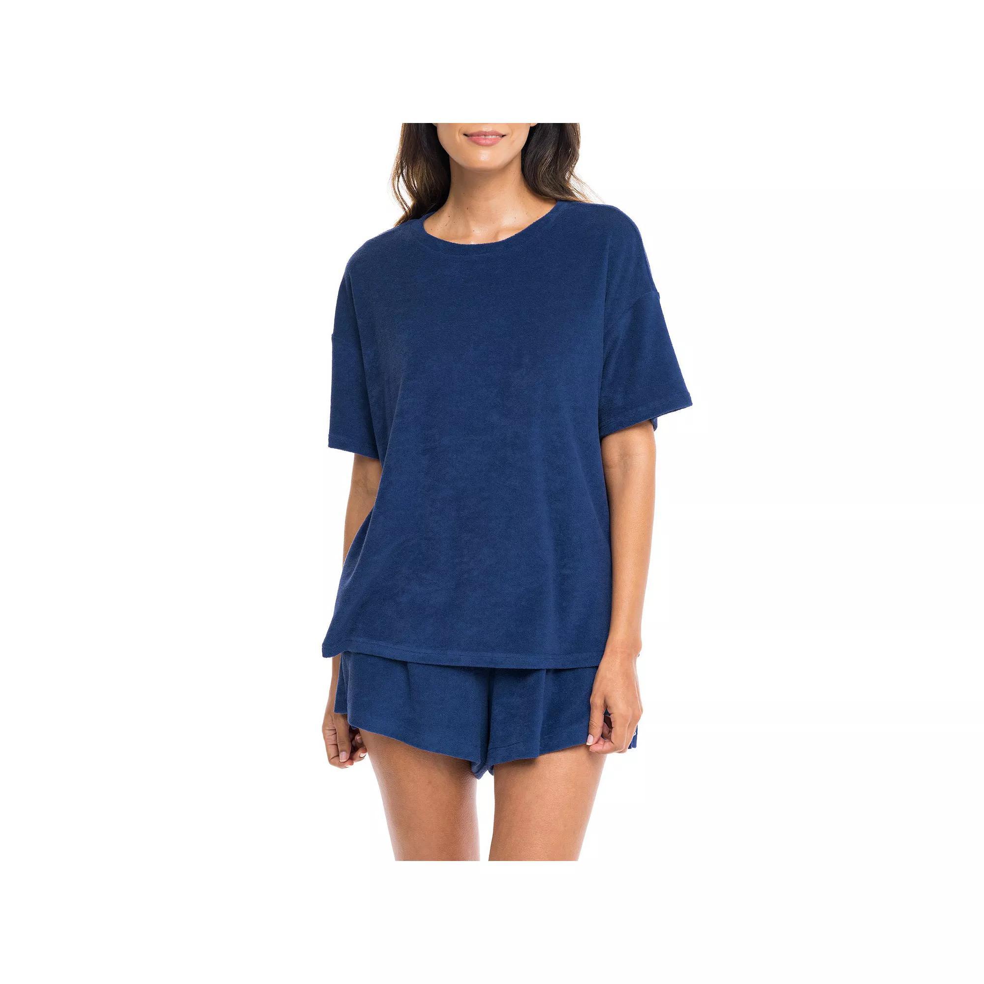 Women's Jordan Taylor Terrycloth Swim Cover-Up Shirt, Size: Medium, Blue Product Image