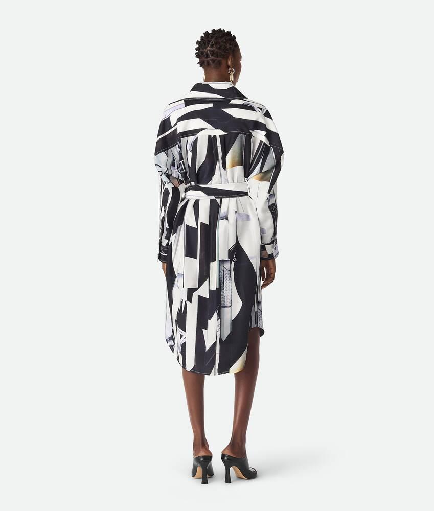 Women's Silk Printed Dress in Chalk/black Product Image
