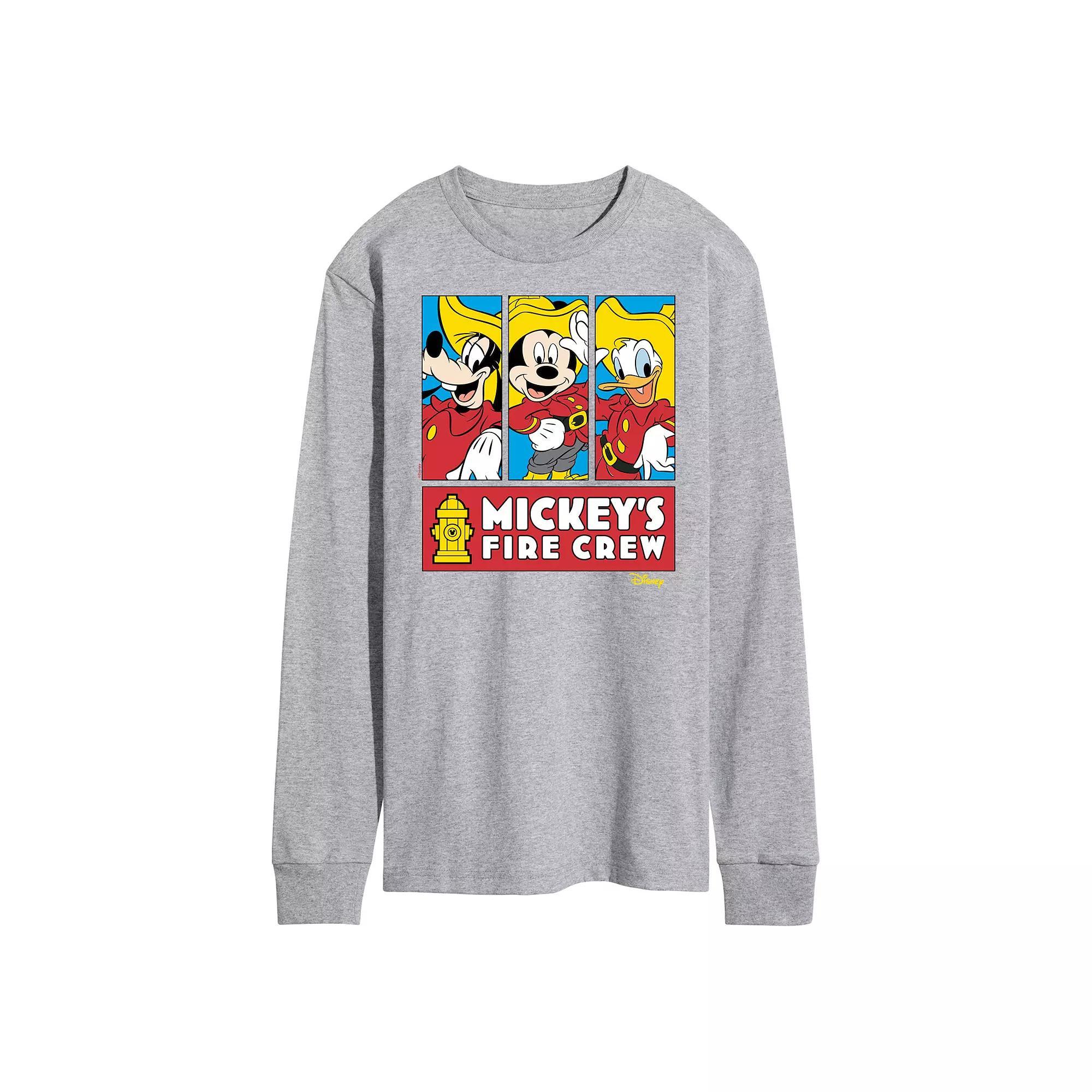 Disney's Mickey Mouse & Friends Men's Fire Crew Long Sleeve Graphic Tee, Size: XL, Black Product Image