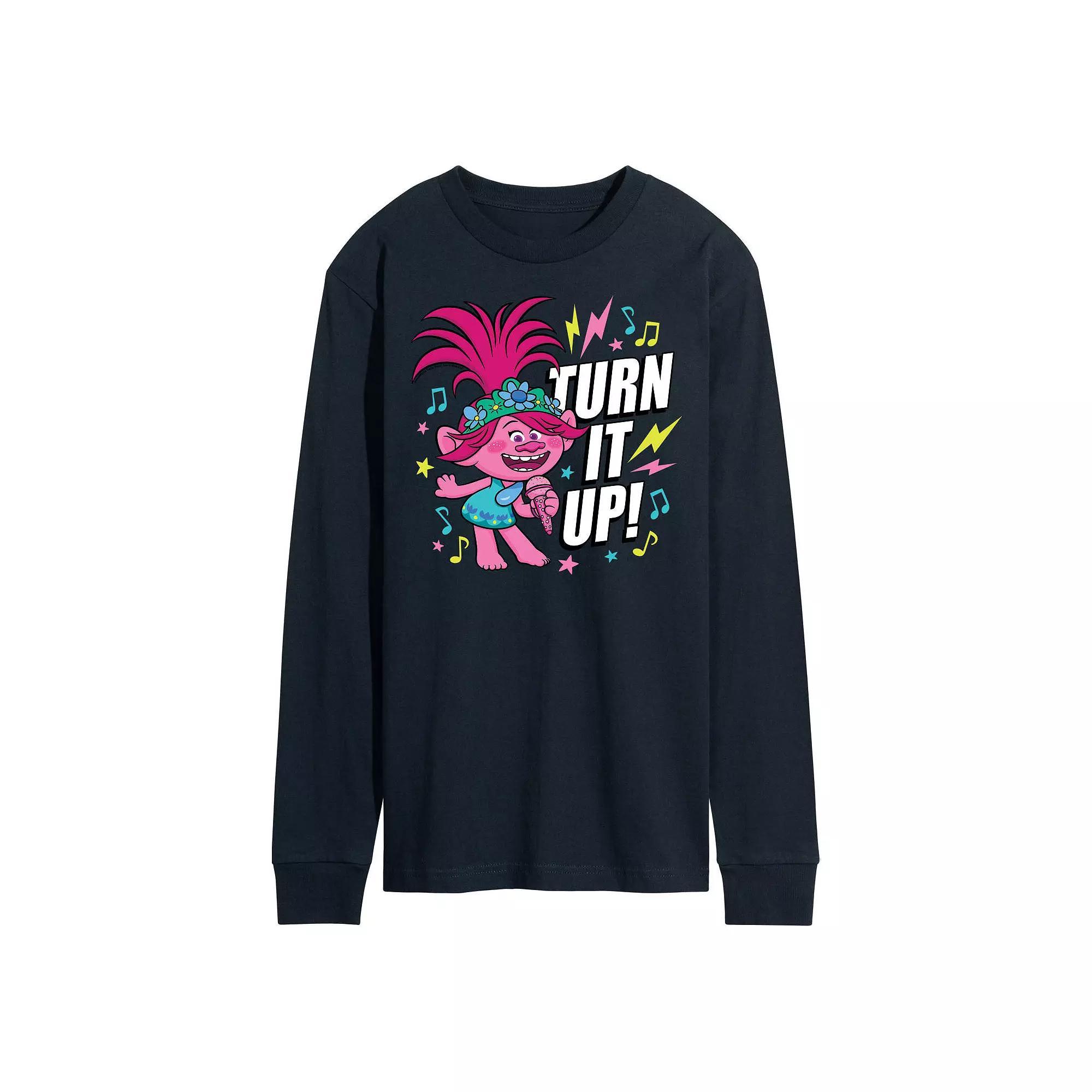 Men's Trolls Turn It Up Long Sleeve Tee, Size: Small, Blue Product Image