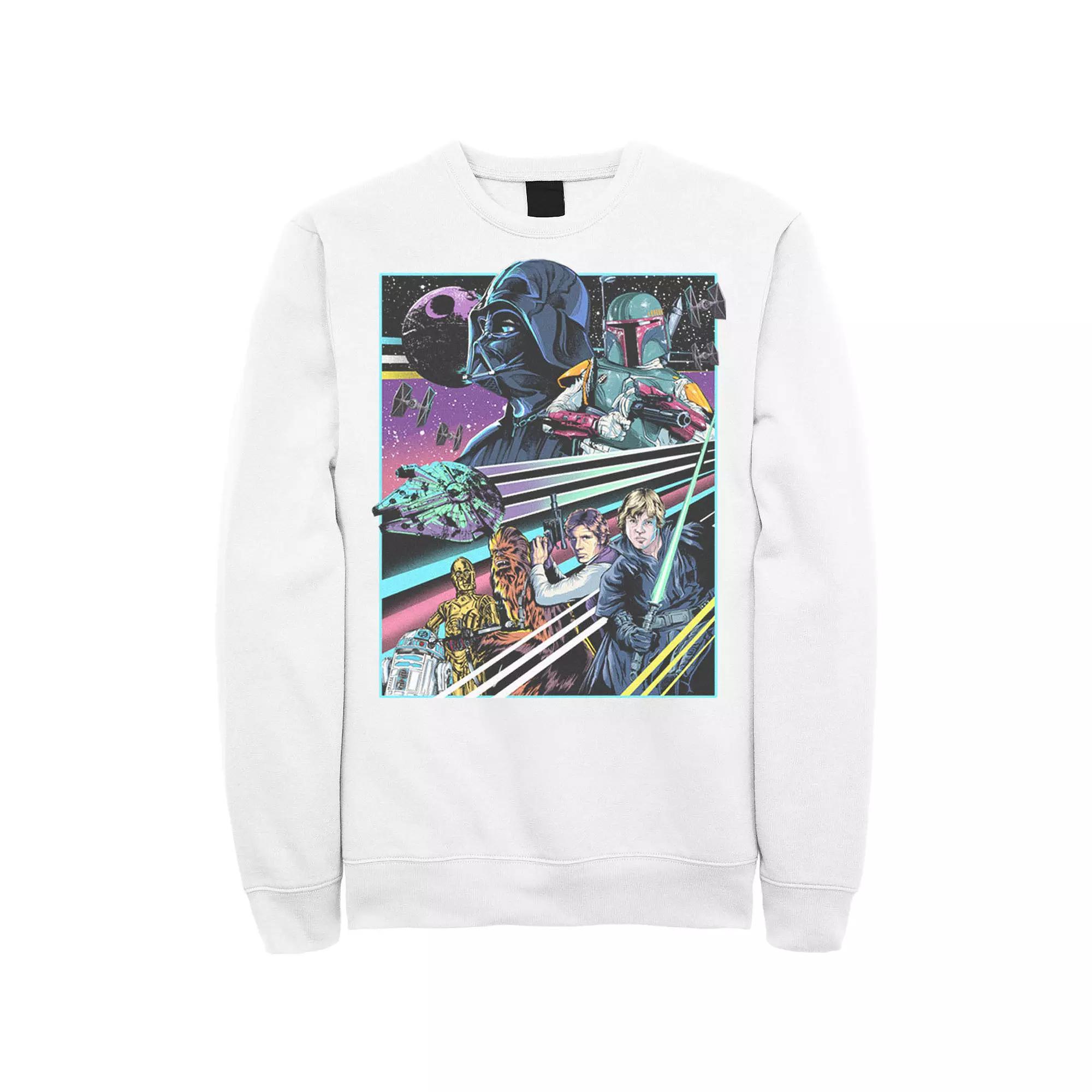 Men's Star Wars Neon Rebel Alliance Poster Sweatshirt, Size: XL, Athletic Grey Product Image