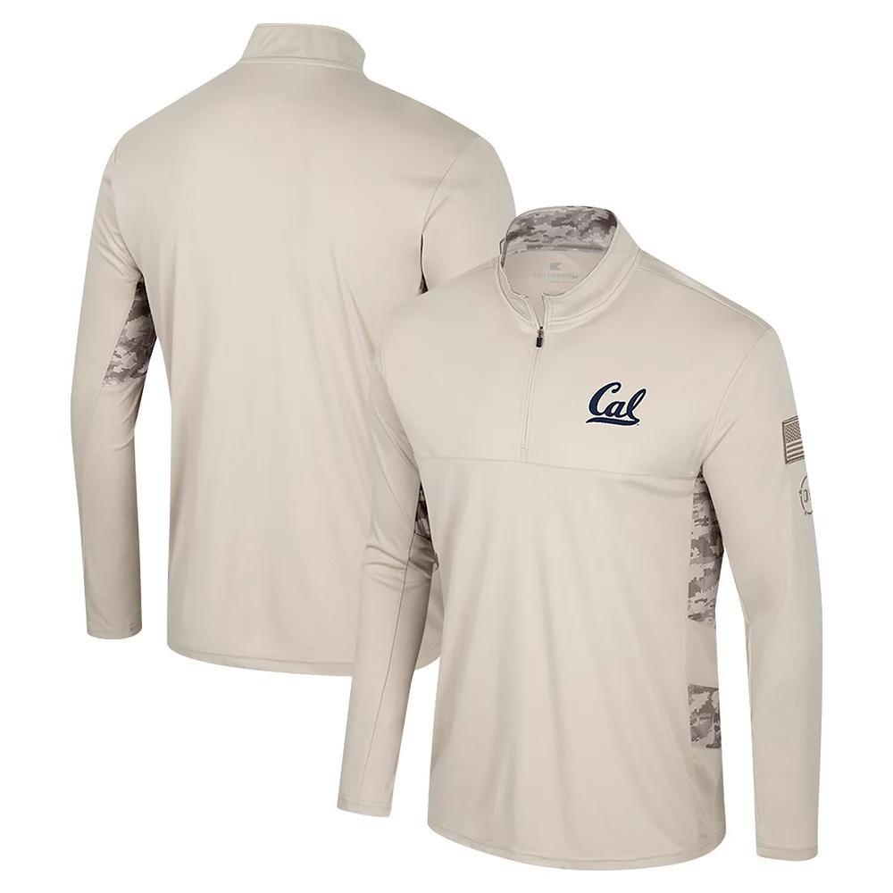 Men's Colosseum Natural Alabama Crimson Tide OHT Military Appreciation Quarter-Zip Jacket, Size: Medium, Beige Product Image