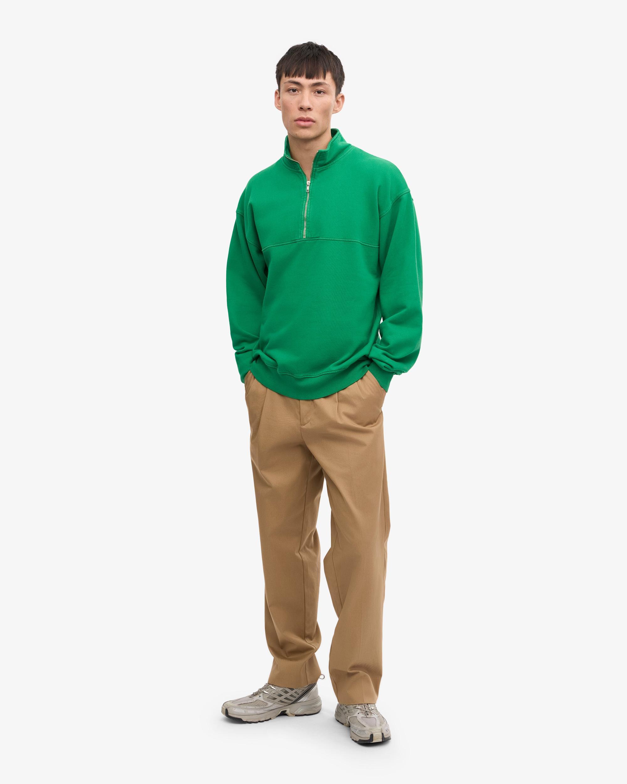 Organic Quarter Zip - Kelly Green Product Image