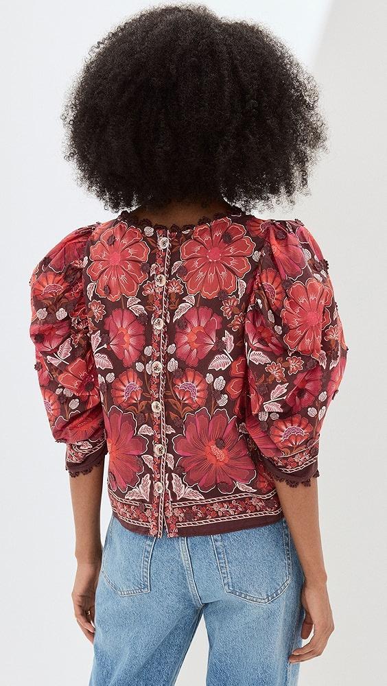 FARM Rio Gigi Tapestry Brown Blouse | Shopbop Product Image