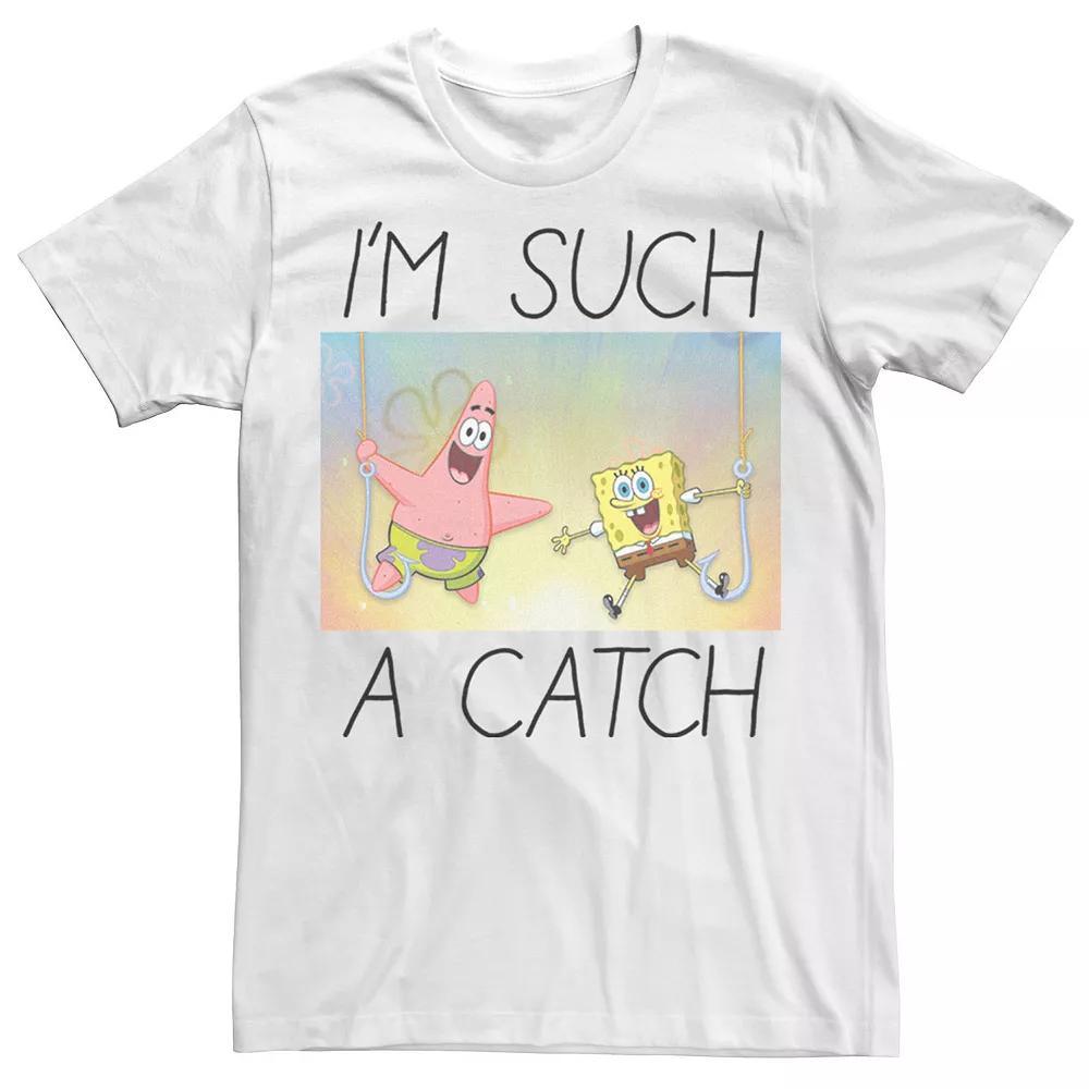 Men's Spongebob I'm Such A Catch Portrait Tee, Size: 3XL, White Product Image