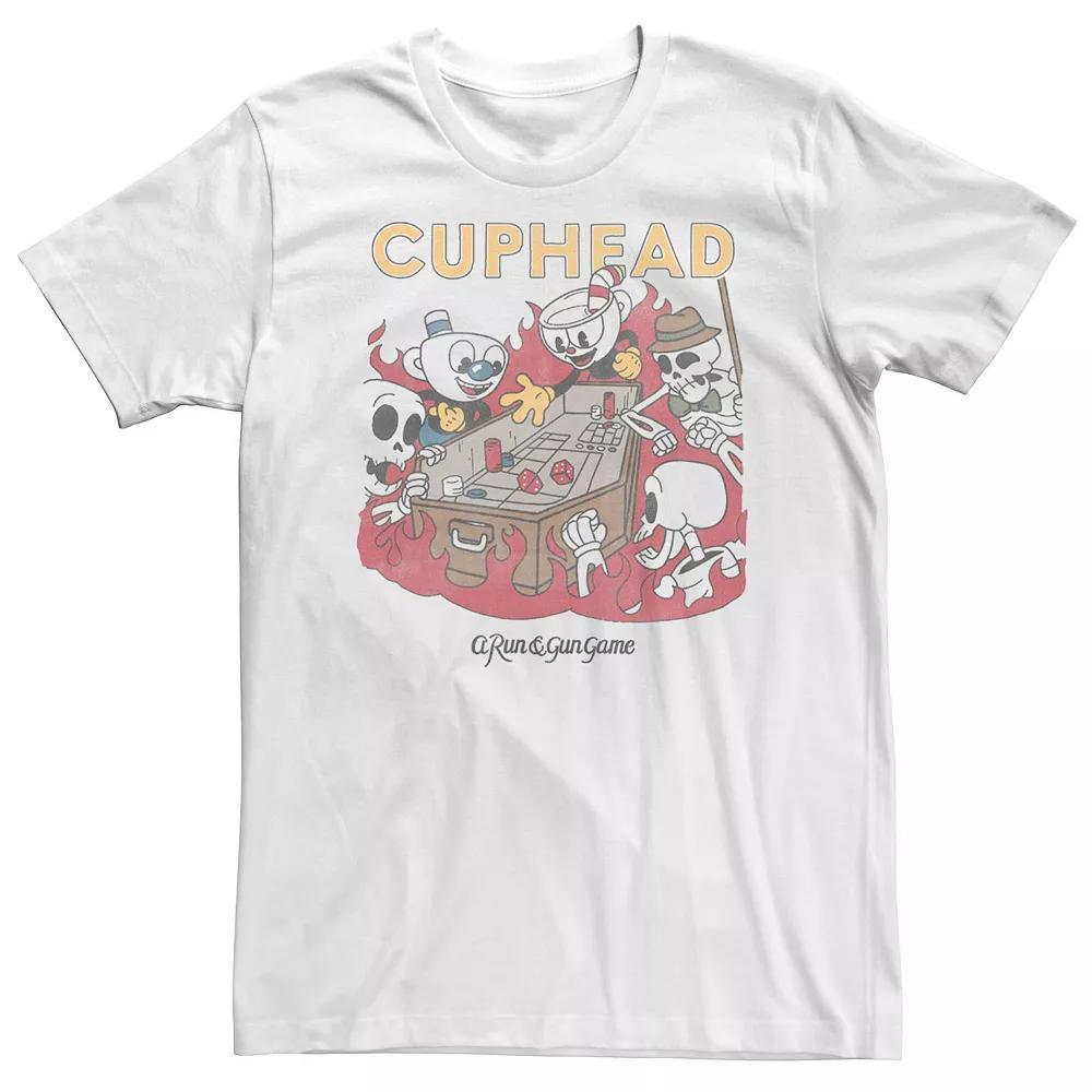 Big & Tall Cuphead A Run On Run Game Of Craps Tee, Men's, Size: 3XL Tall, White Product Image