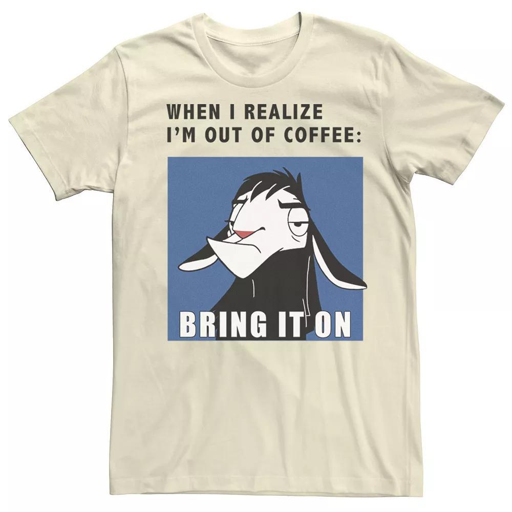 Men's Disney's The Emperor's New Groove Kuzco Out Of Coffee Tee, Size: 3XL, Natural Product Image