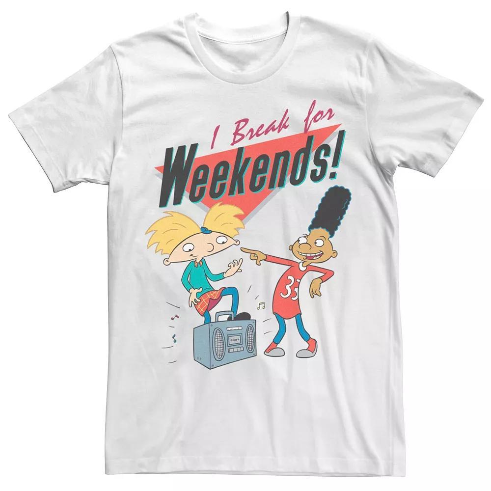 Men's Hey Arnold I Break For Weekends Tee, Size: Small, White Product Image