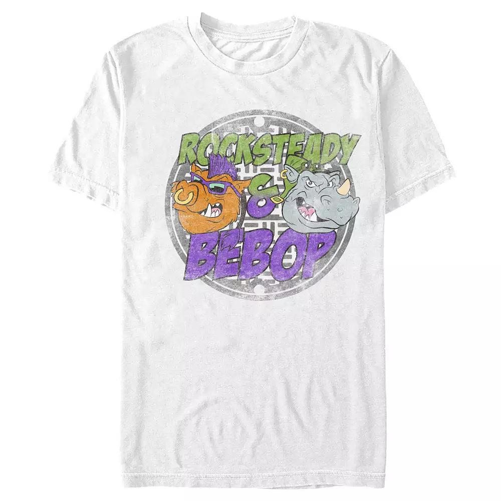 Men's Teenage Mutant Ninja Turtles Rocksteady And Bebop Graphic Tee, Size: XXL, White Product Image