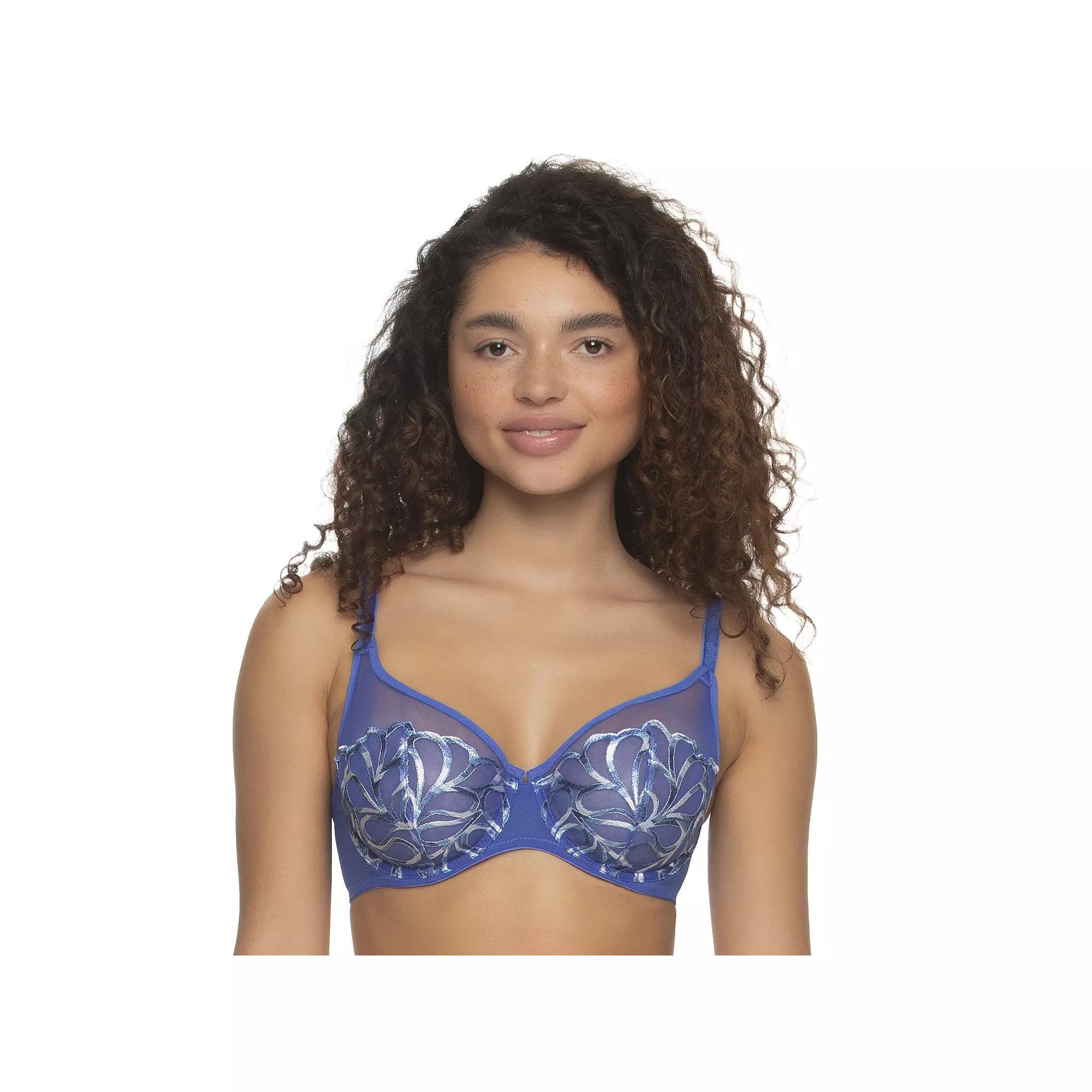 Paramour Women's Lotus Unlined Embroidered Bra - Dazzling Blue Product Image
