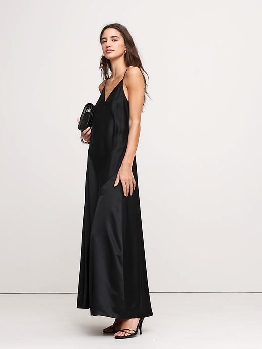 Bias-Cut Silk Maxi Dress Product Image