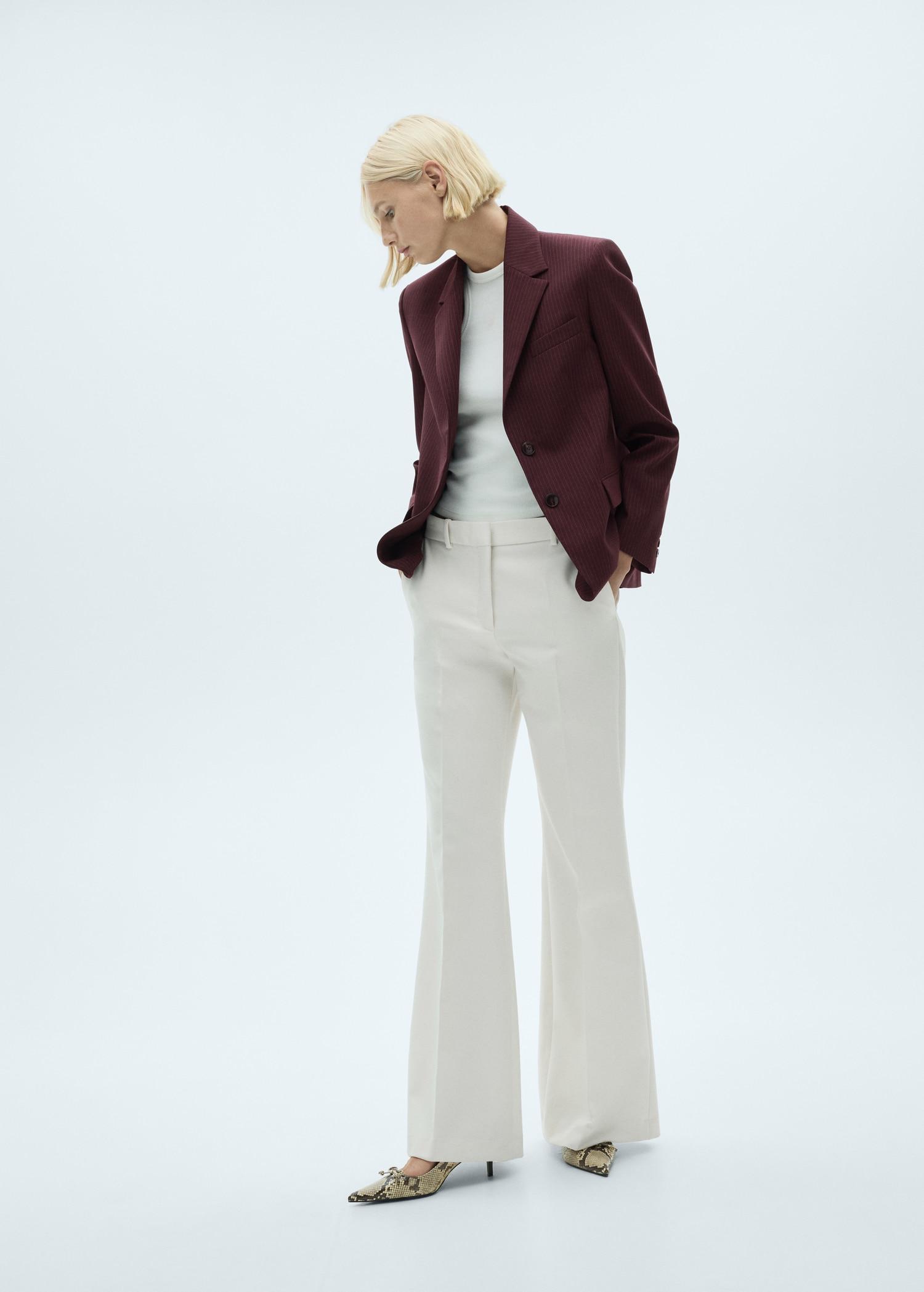 Pinstripe suit jacket - Women | MANGO USA Product Image