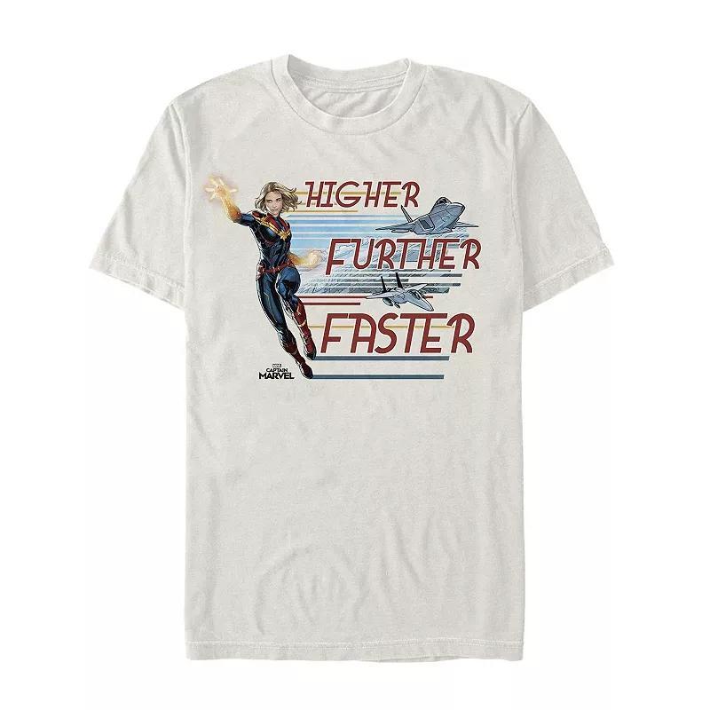 Girls 7-16 Captain Marvel Higher Further Faster Fighter Jets Tee, Girl's, Size: Large, Athletic Grey Product Image