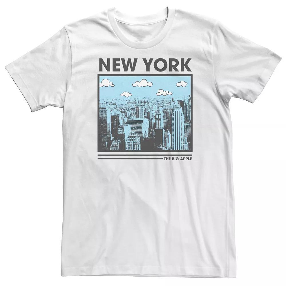Men's New York The Big Apple Skyline Tee, Size: 3XL, White Product Image