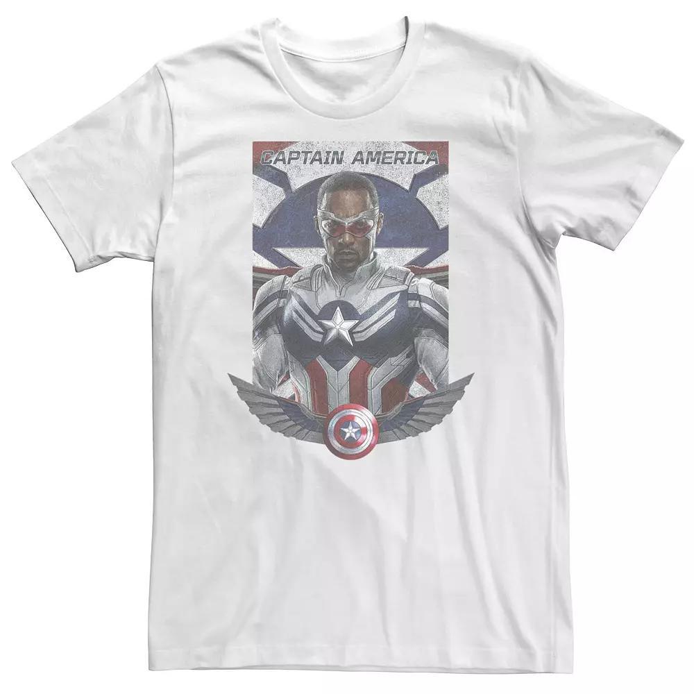 Big & Tall Marvel The Falcon And The Winter Soldier Captain America Wings Portrait Logo Tee, Men's, Size: 4XLT, White Product Image
