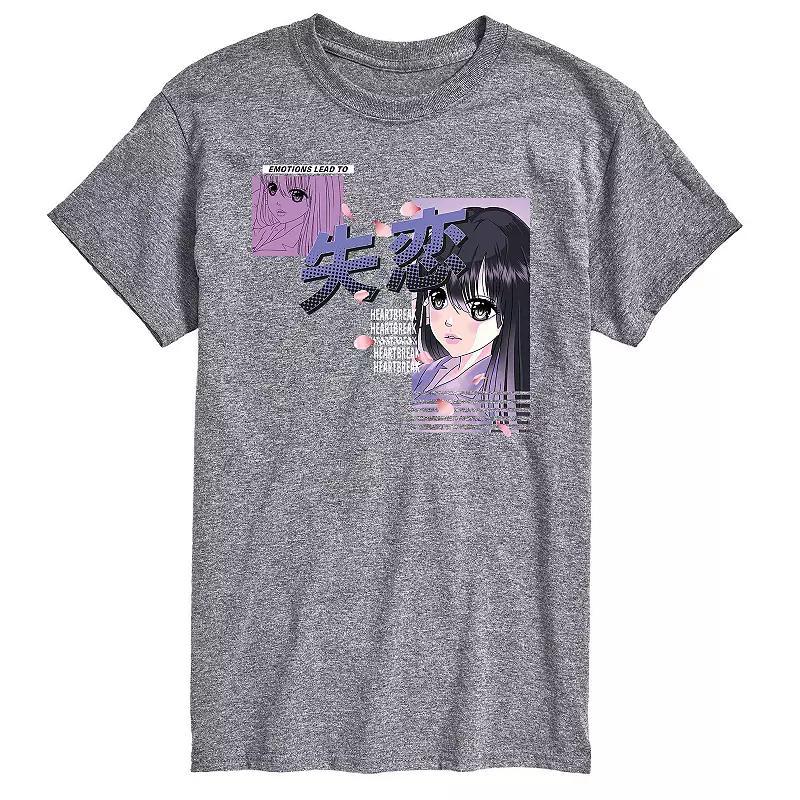 Big & Tall Anime Heartbreak Tee, Mens Product Image