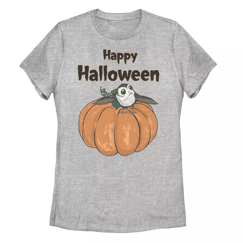 Men's Star Wars Happy Halloween Porg On A Pumpkin Tee, Size: XL, White Product Image