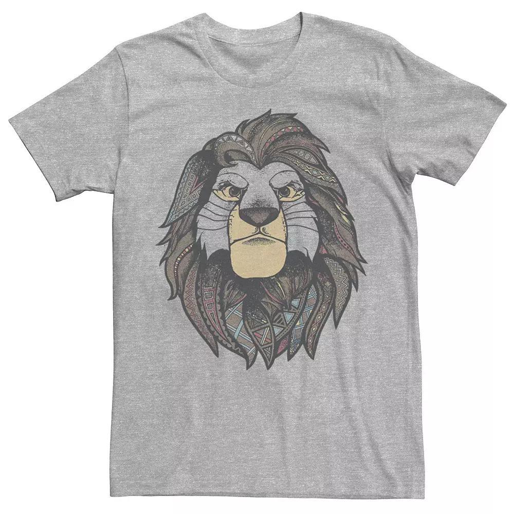 Disney's The Lion King Geometric Mane Men's Tee, Size: Large, Athletic Grey Product Image