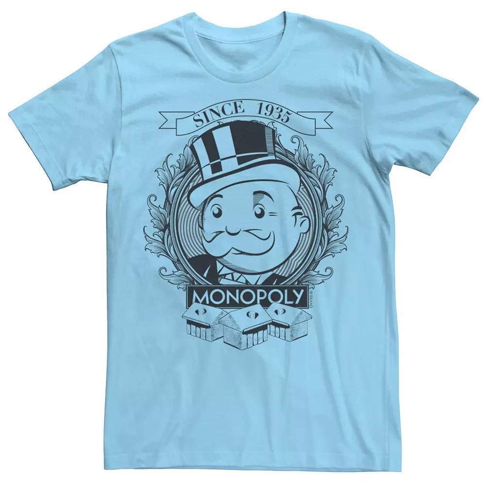 Men's Monopoly Popular Board Game Since 1935 Graphic Tee, Size: Medium, Light Blue Product Image