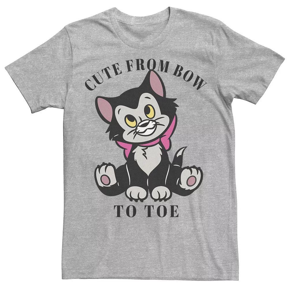 Disney's Pinocchio Figaro Cute From Bow To Toe Men's Tee, Size: Large, Athletic Grey Product Image