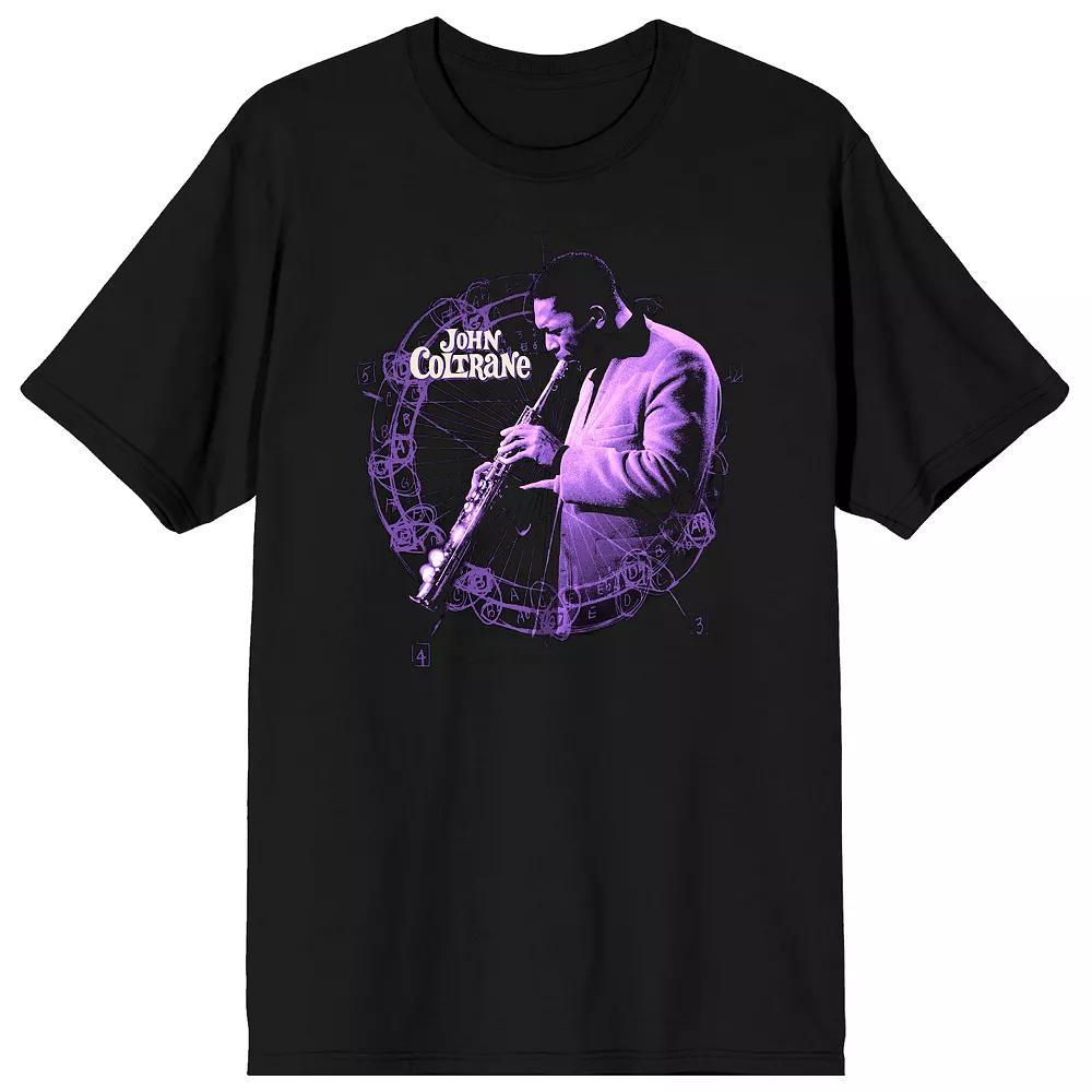Men's John Coltrane Purple Hue Short Sleeve Graphic Tee, Size: XL, Black Product Image