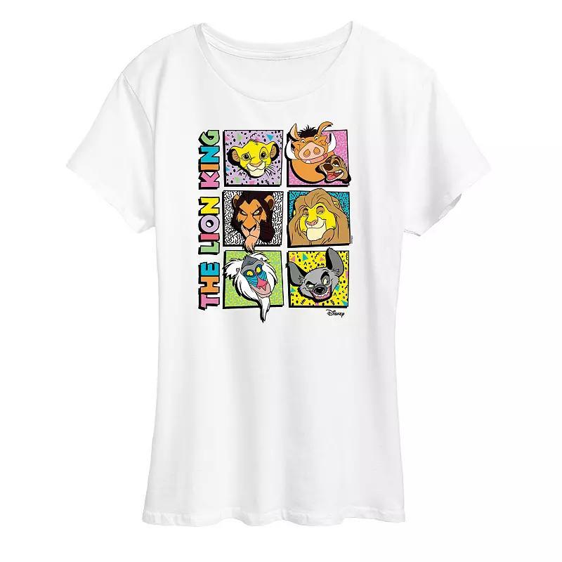 Disneys Lion King Womens Grid Graphic Tee Grey Gray Product Image