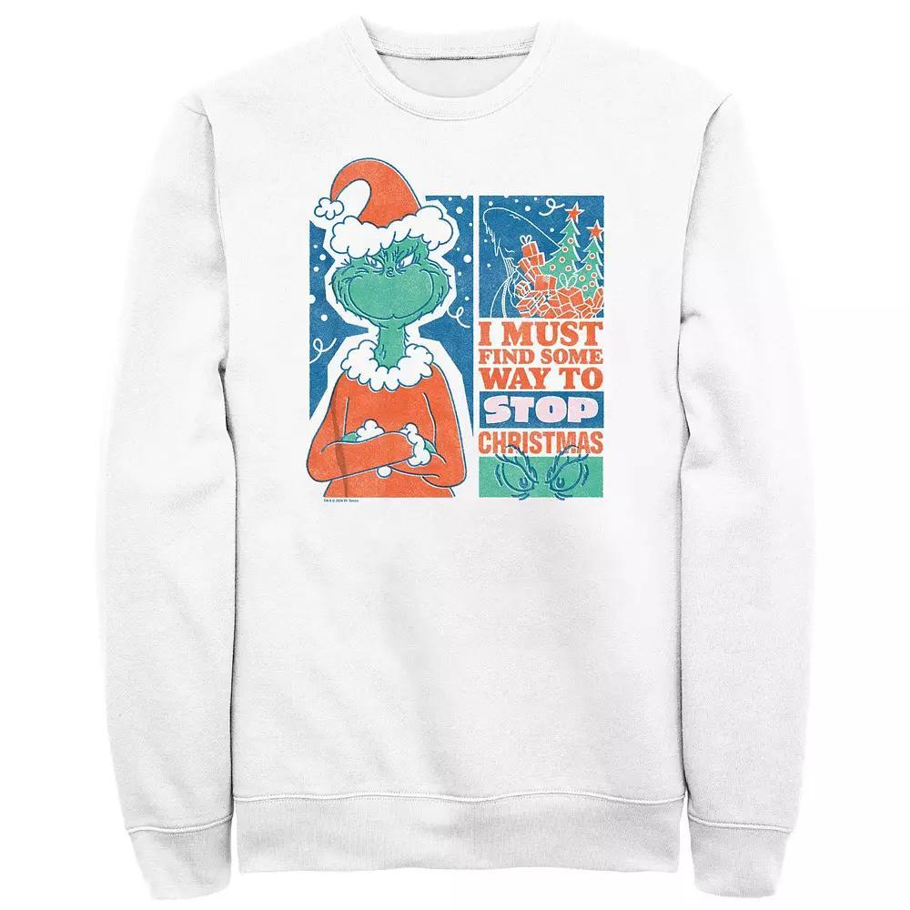 Big & Tall Dr. Seuss Grinch Must Stop Christmas Graphic Fleece, Men's, Size: Medium, White Product Image