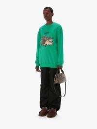 HEDGEHOG PRINT CREWNECK SWEATSHIRT in green | JW Anderson US  Product Image