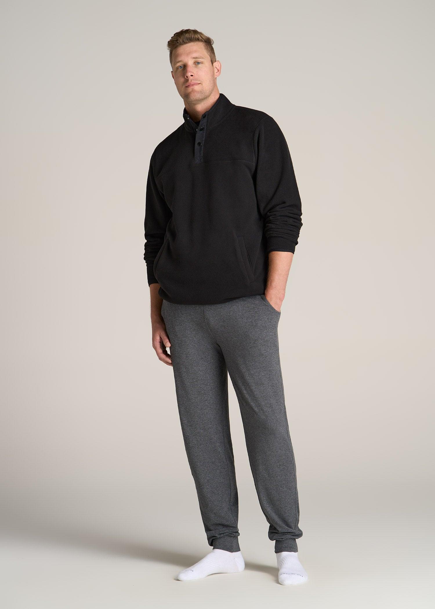 Weekender Stretch Lounge Joggers for Tall Men in Charcoal Mix Product Image