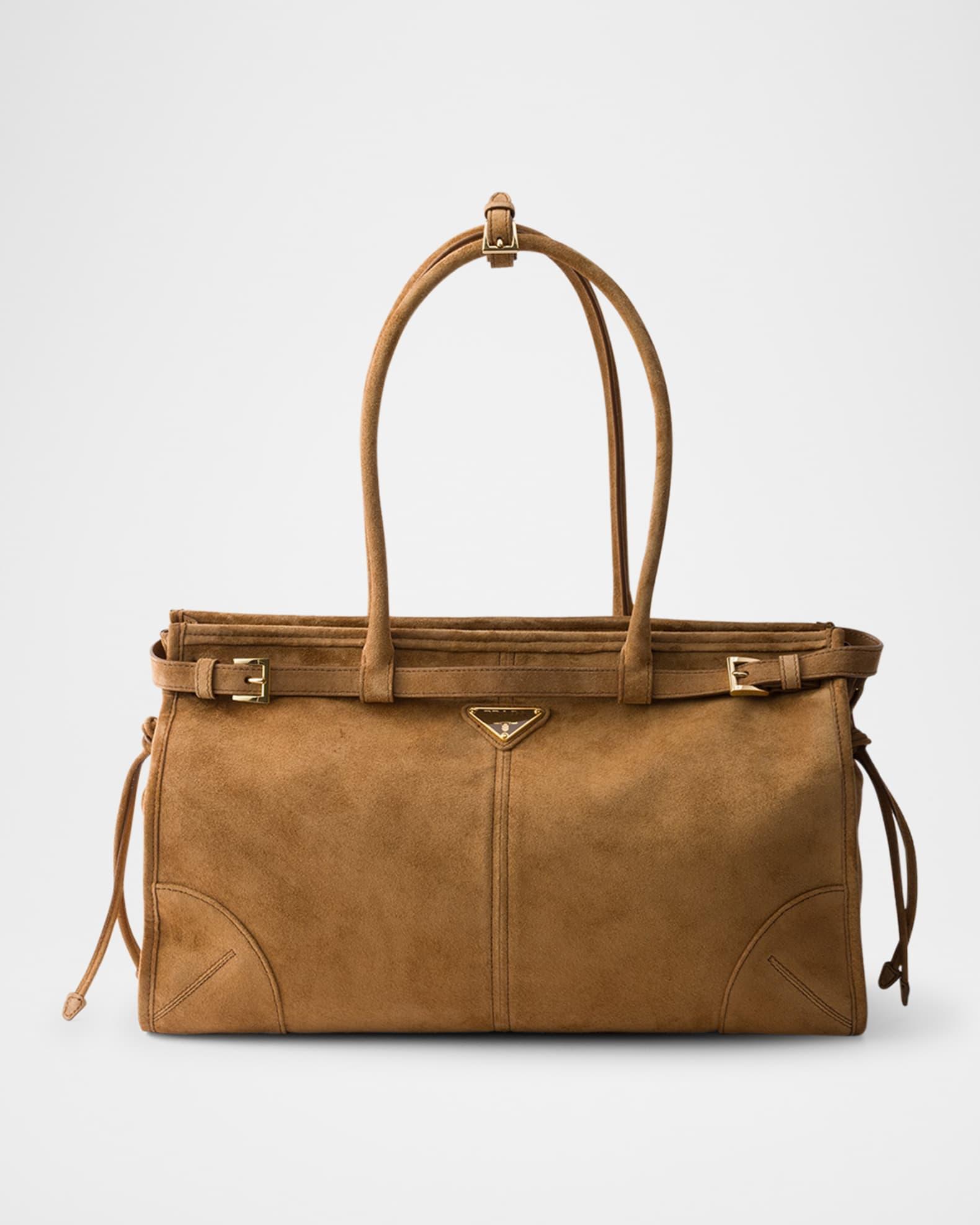 Buckle Suede Top-Handle Bag Product Image
