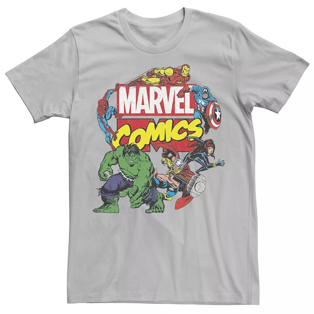 Men's Marvel Comics Avengers Around Logo Graphic Tee, Size: Medium, Silver Product Image