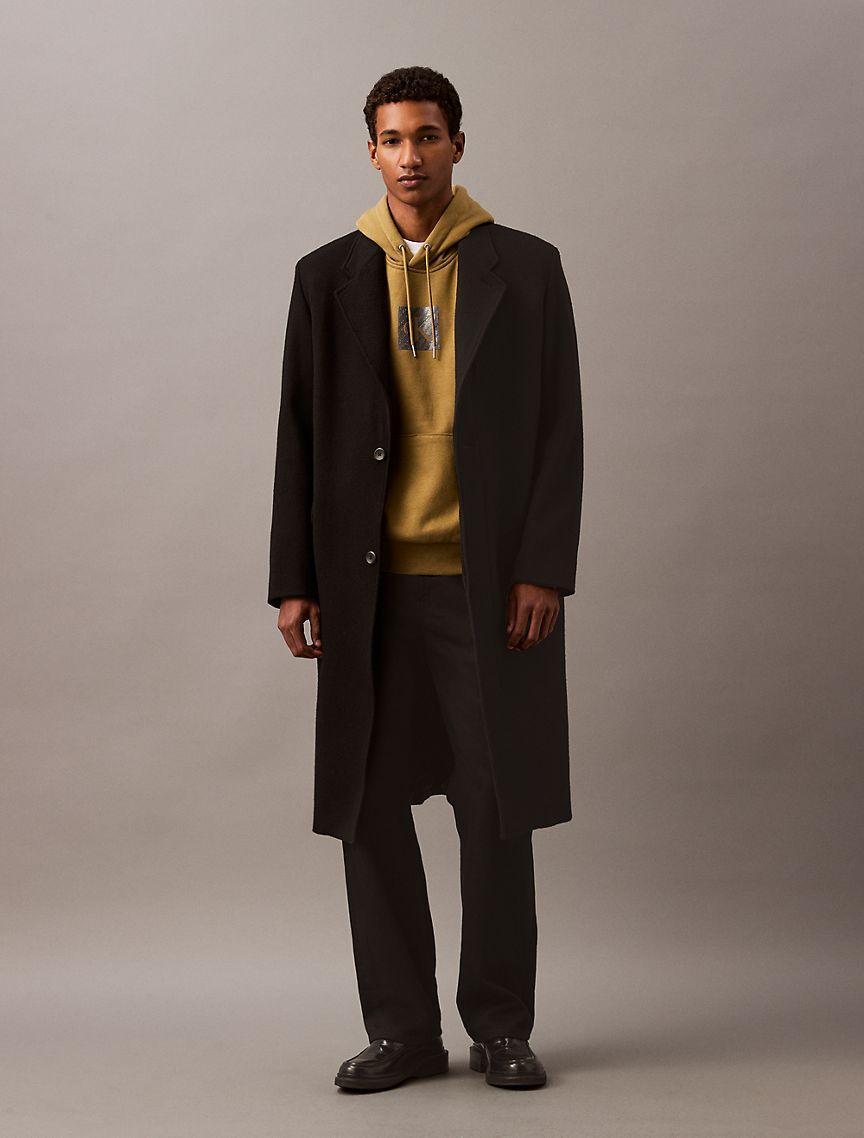 Calvin Klein Mens Fleece Metallic Archive Logo Hoodie - Brown - XS Product Image