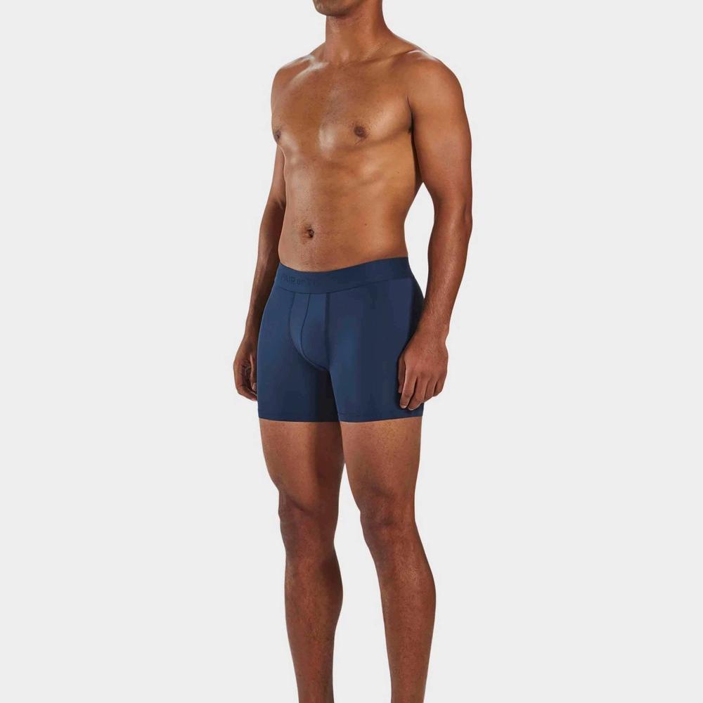 Pair of Thieves Men's Hustle Boxer Briefs 2pk - Black/Blue XL: Lightweight Knit, Full Waistband Elastic, Machine Washable Product Image