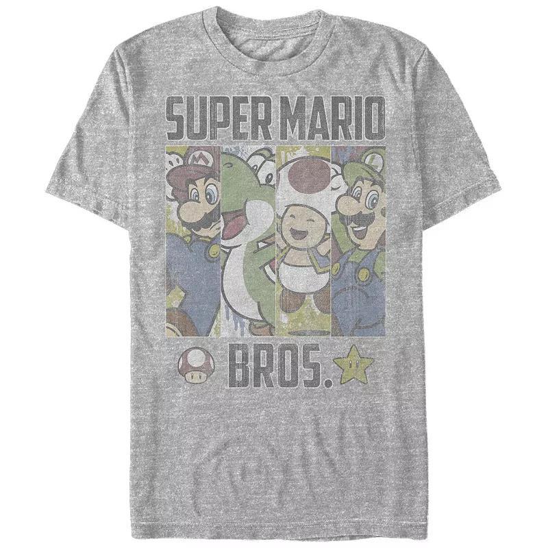 Mens Super Mario Retro Blinds Boxed Up Group Shot Graphic Tee Product Image