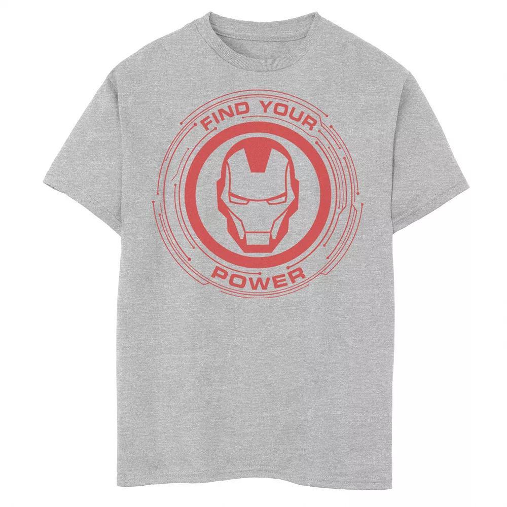 Boys 8-20 Marvel Iron Man Find Your Power Simple Logo Graphic Tee, Boy's, Size: XL, Athletic Grey Product Image