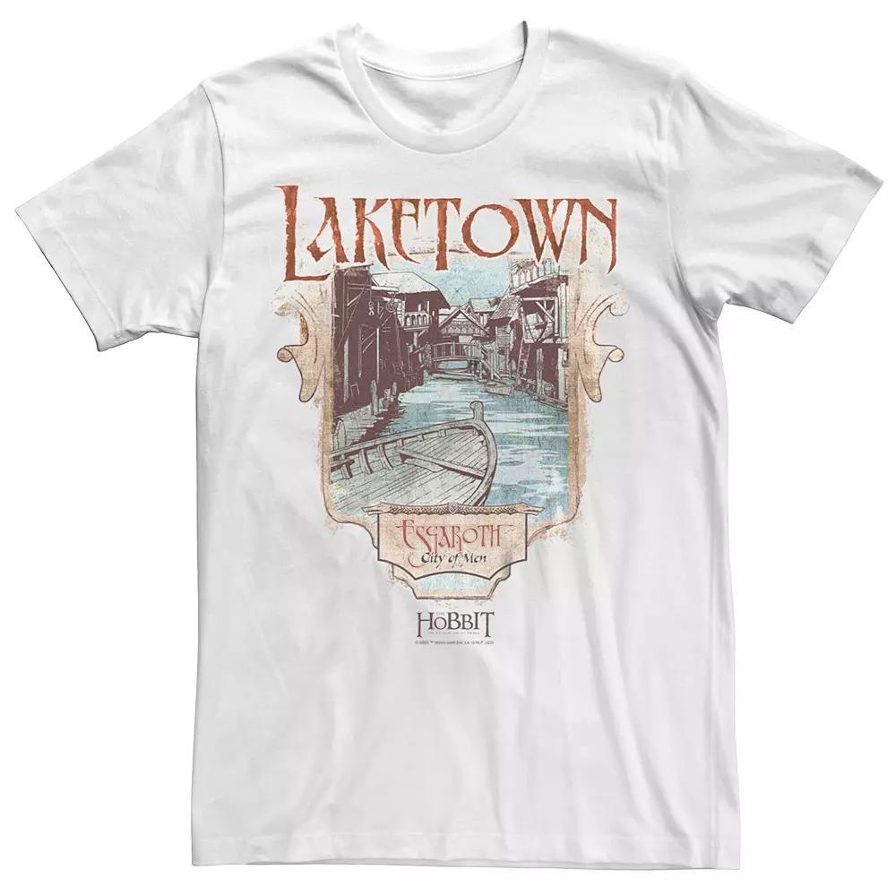 Men's The Hobbit Laketown Poster Draw Tee, Size: Medium, White Product Image