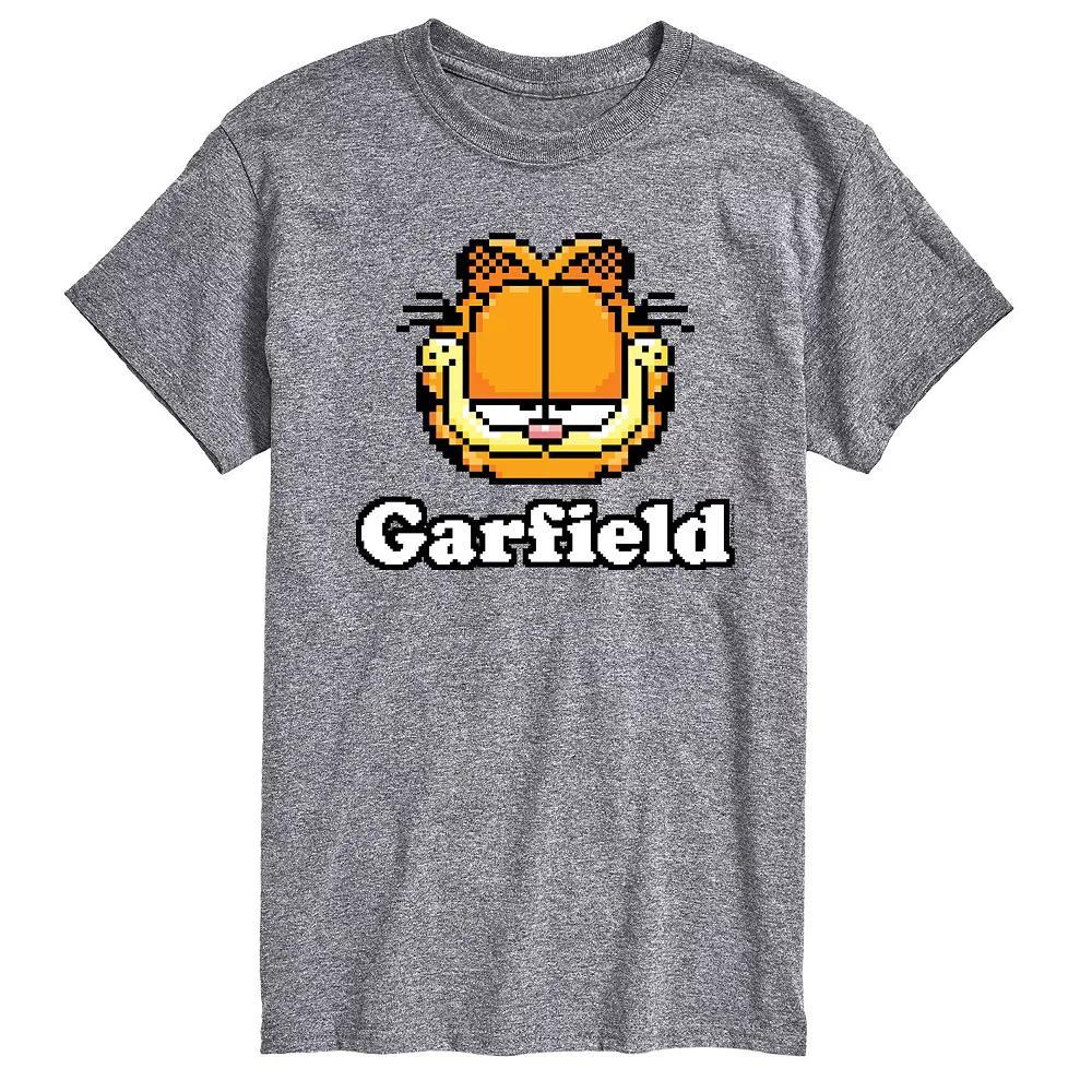 Mens Garfield Video Game Garfield Logo Graphic Tee Grey Gray Product Image