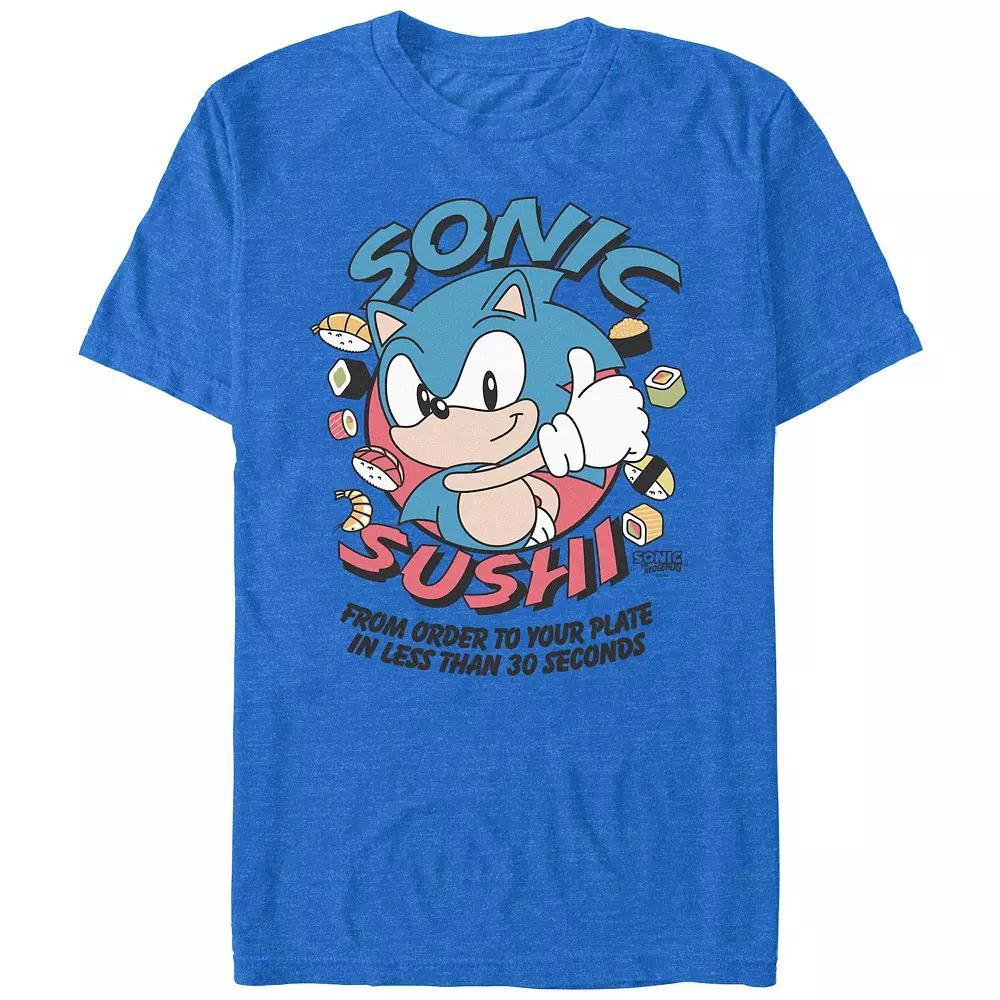 Men's Sonic The Hedgehog Sonic Sushi Graphic Tee, Size: XS, Royal Grey Product Image