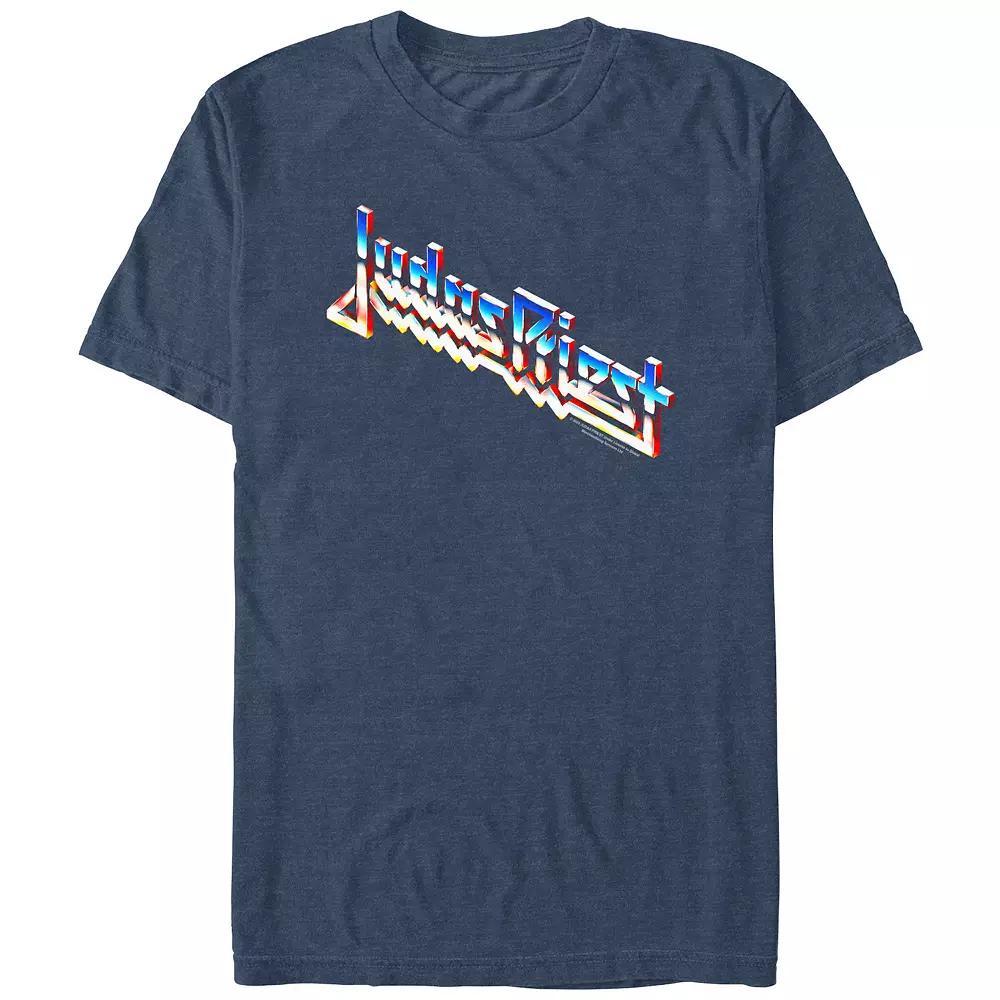 Men's Judas Priest Logo Graphic Tee, Size: Small, Navy Grey Product Image