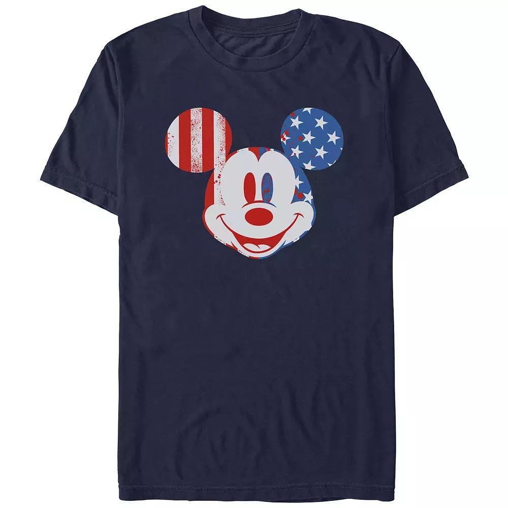 Disney's Mickey Mouse Men's USA Flag Print Graphic Tee, Size: Medium, Blue Product Image