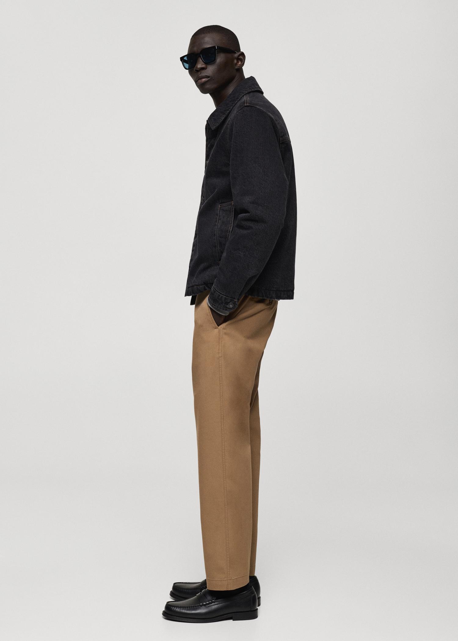 Regular-fit cotton pants with drawstring - Men | MANGO USA Product Image