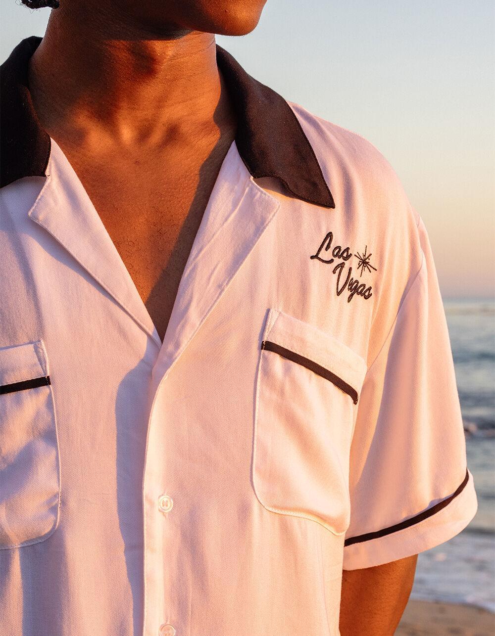 PLANET HOLLYWOOD Martini Mens Button Up Shirt - WHITE Product Image