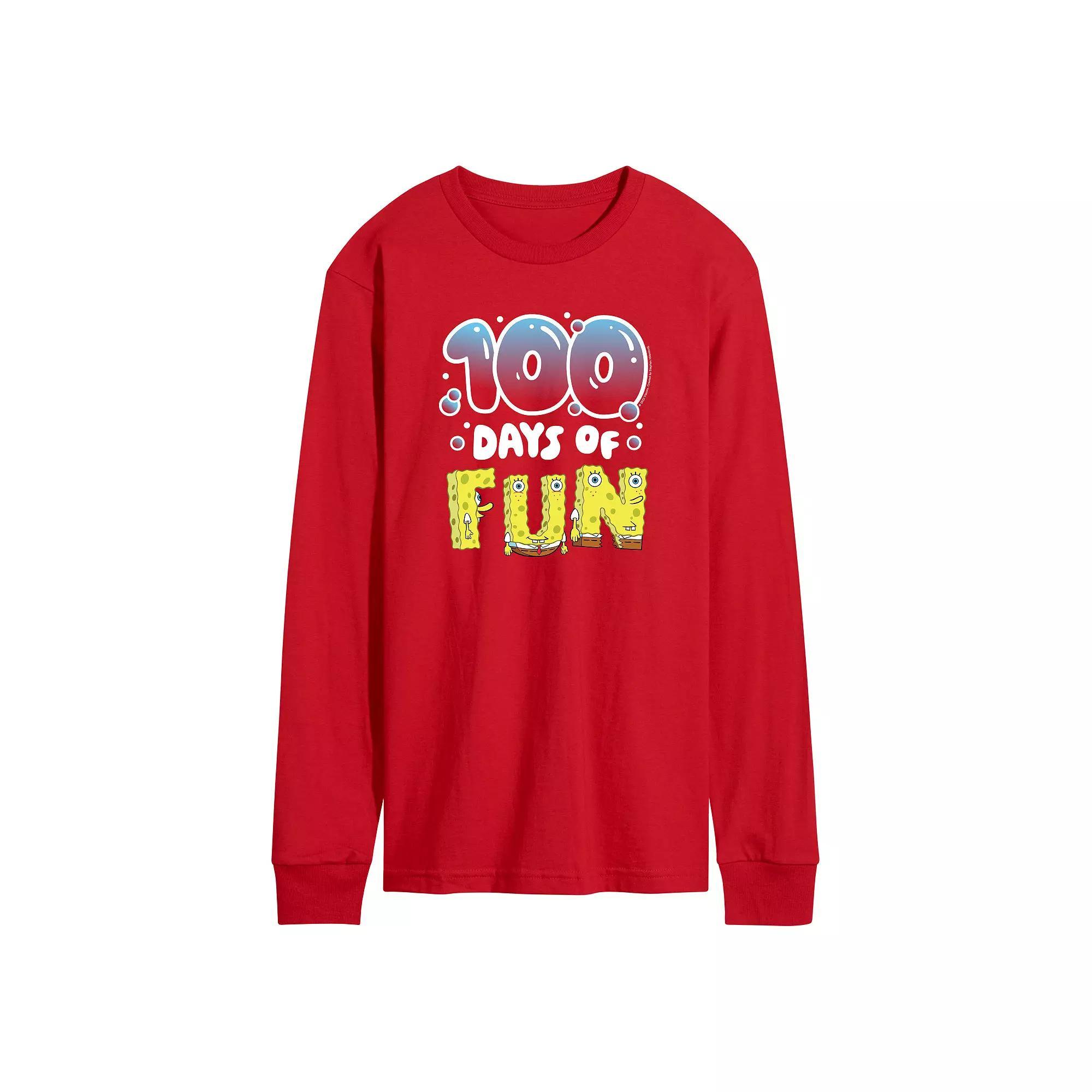 Mens SpongeBob SquarePants 100 Days Later Long Sleeve Graphic Tee Product Image