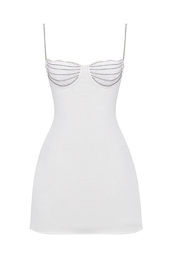 Grace Ivory Crystallised Mini Dress Product Image